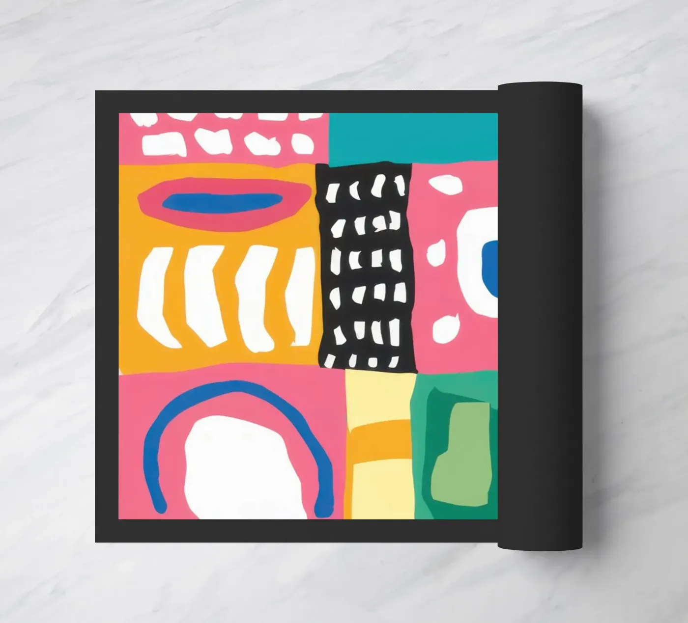 Levendig patchwork van textiel deurmat van Reds Jays