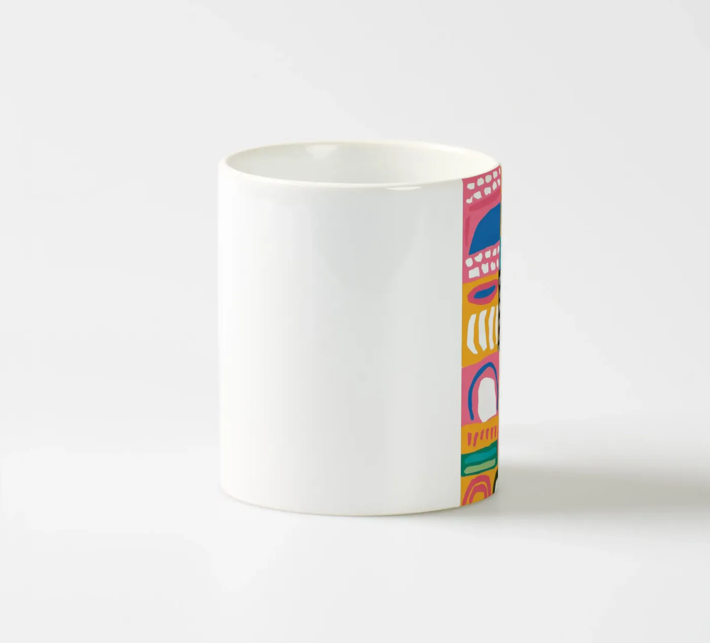 Vibrant Textile Patchwork ceramic mug by Reds Jays