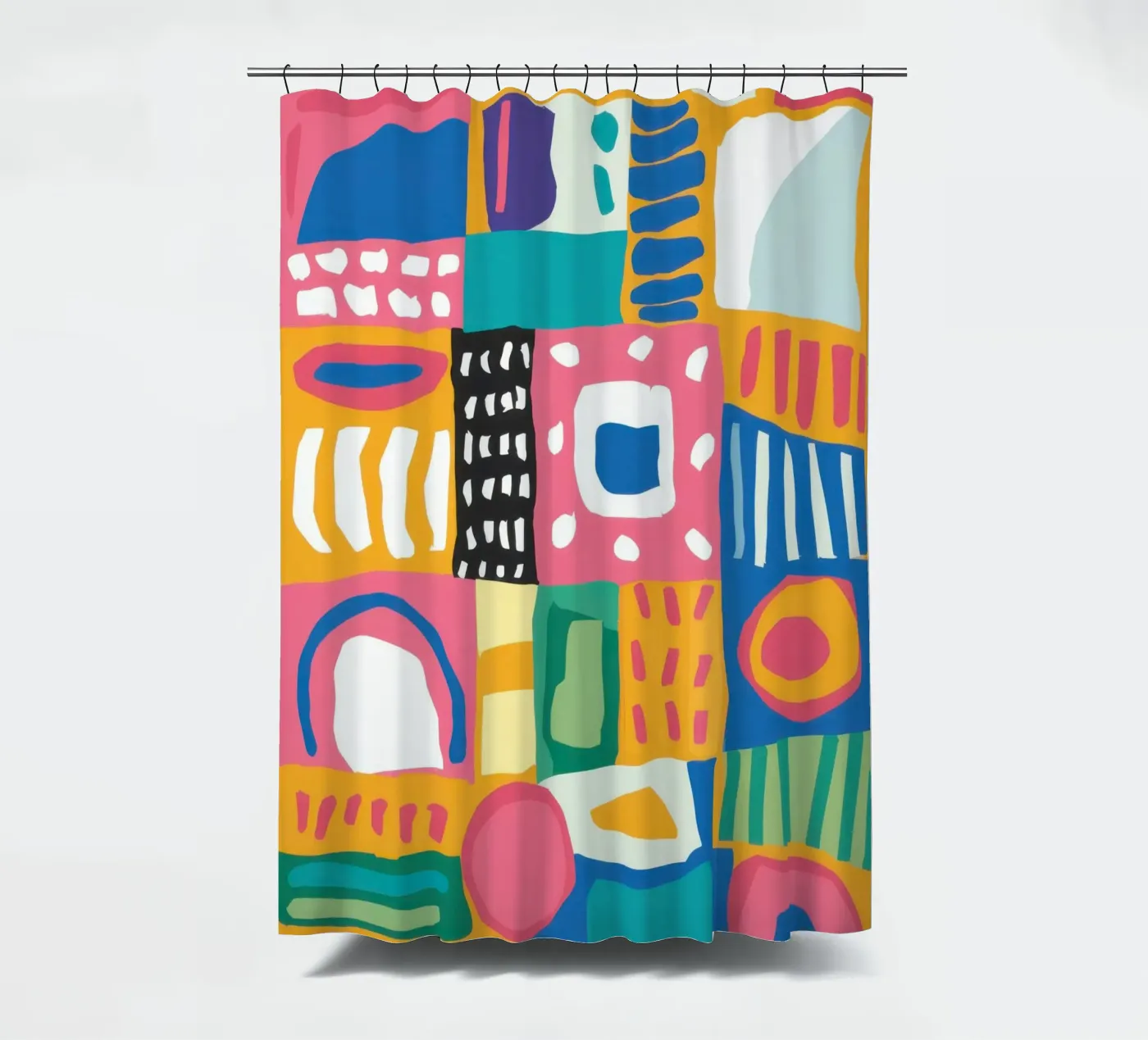 Levendig patchwork van textiel douchegordijn van Reds Jays