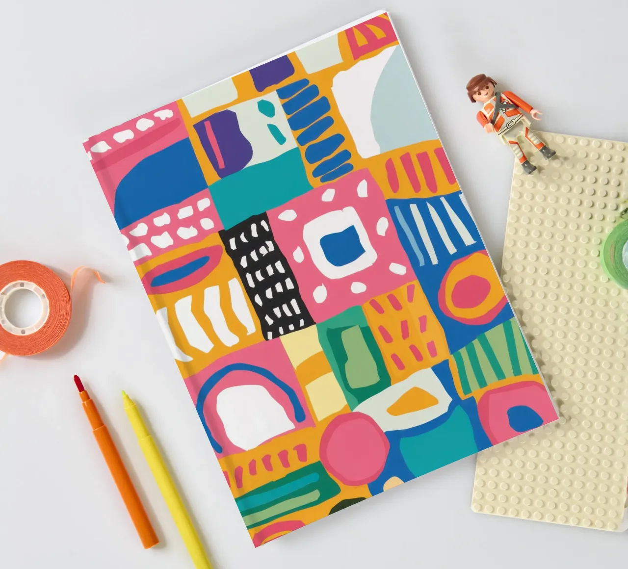 Vibrant Textile Patchwork notebook by Reds Jays