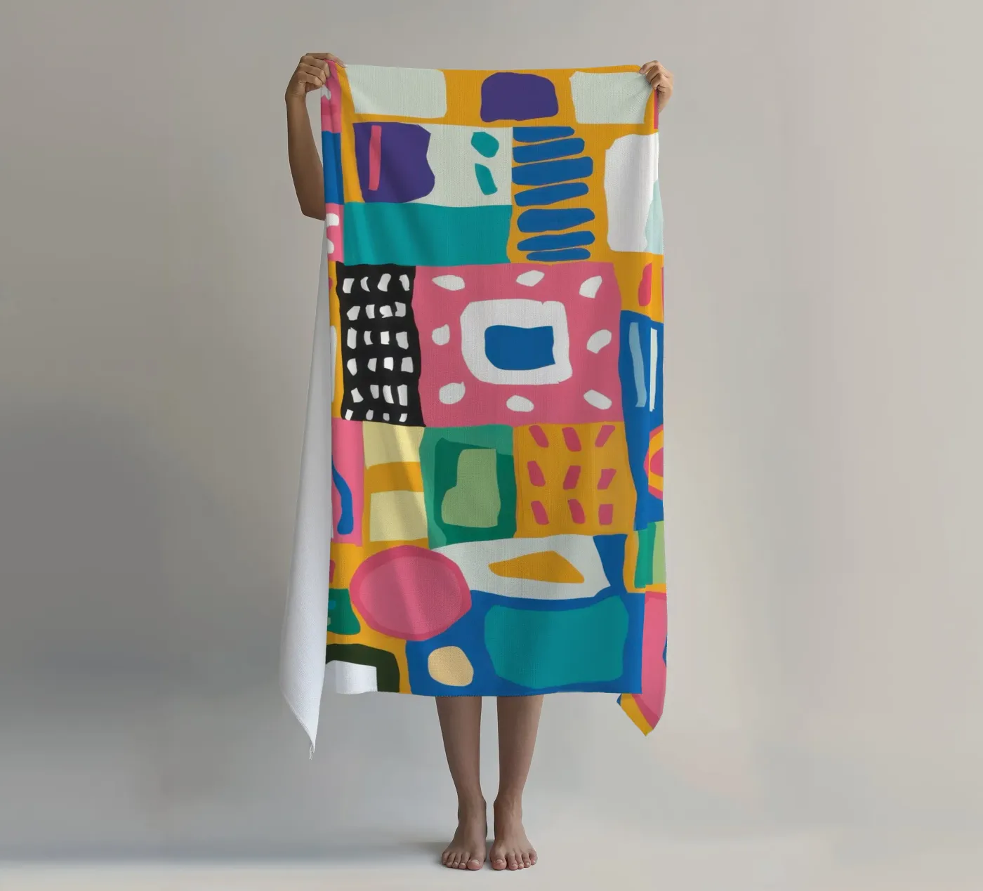 Vibrierende Textilien Patchwork Strandtuch von Reds Jays