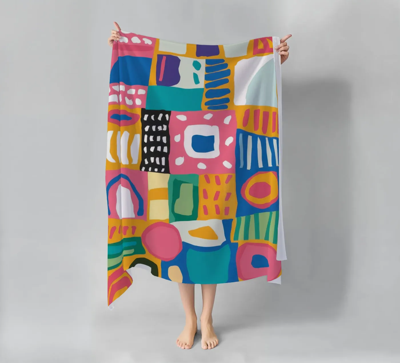 Vibrierende Textilien Patchwork Strandtuch von Reds Jays