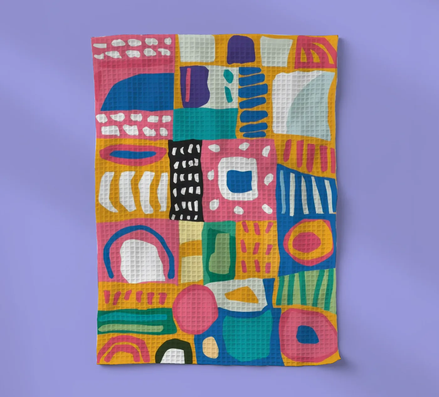 Levendig patchwork van textiel theedoek van Reds Jays