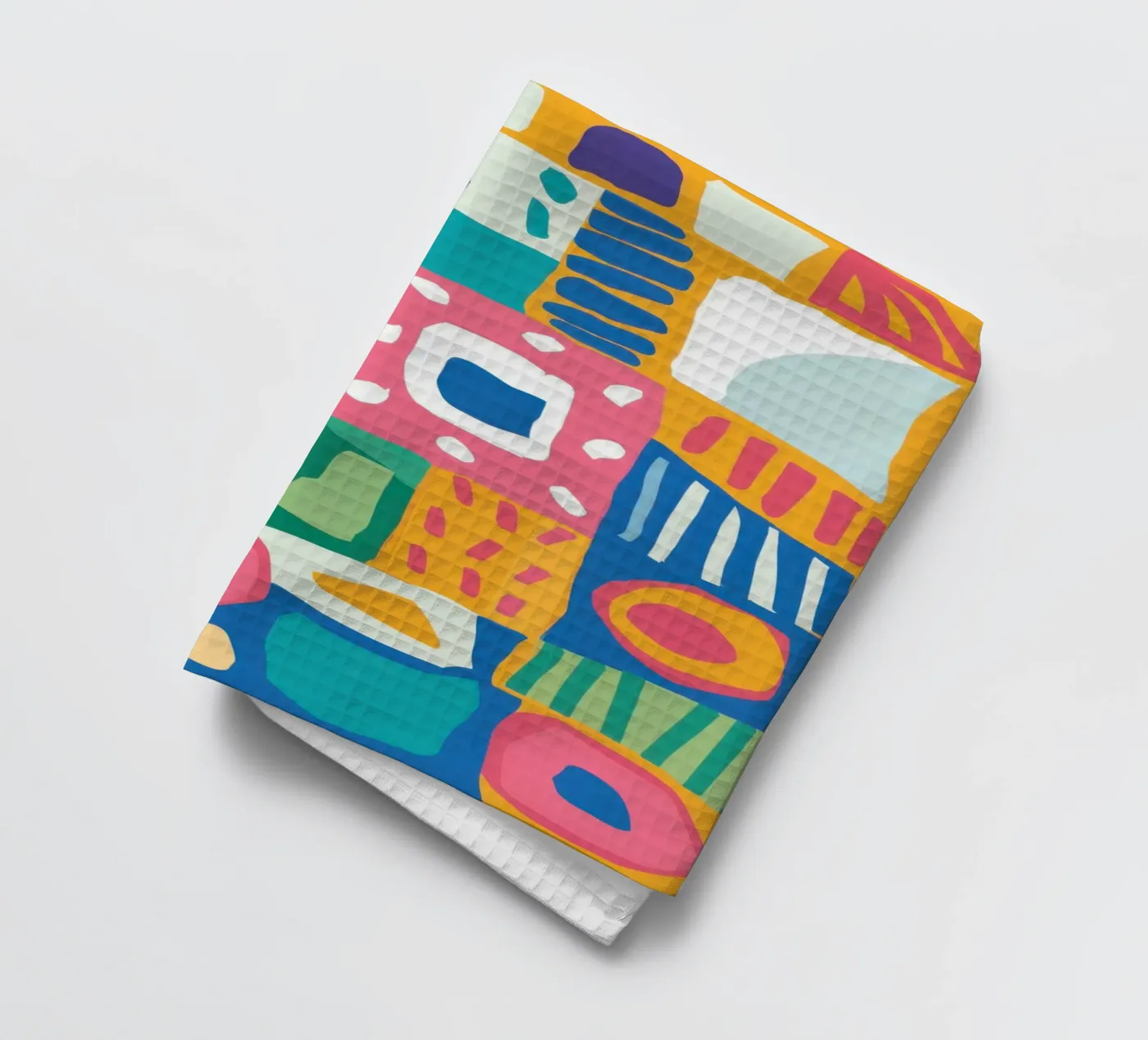 Levendig patchwork van textiel theedoek van Reds Jays