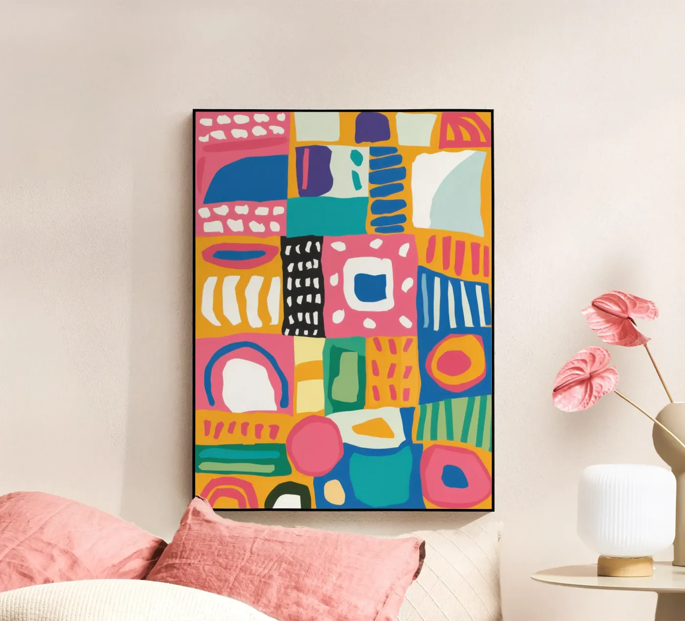Vibrant Textile Patchwork plexiglass da Reds Jays