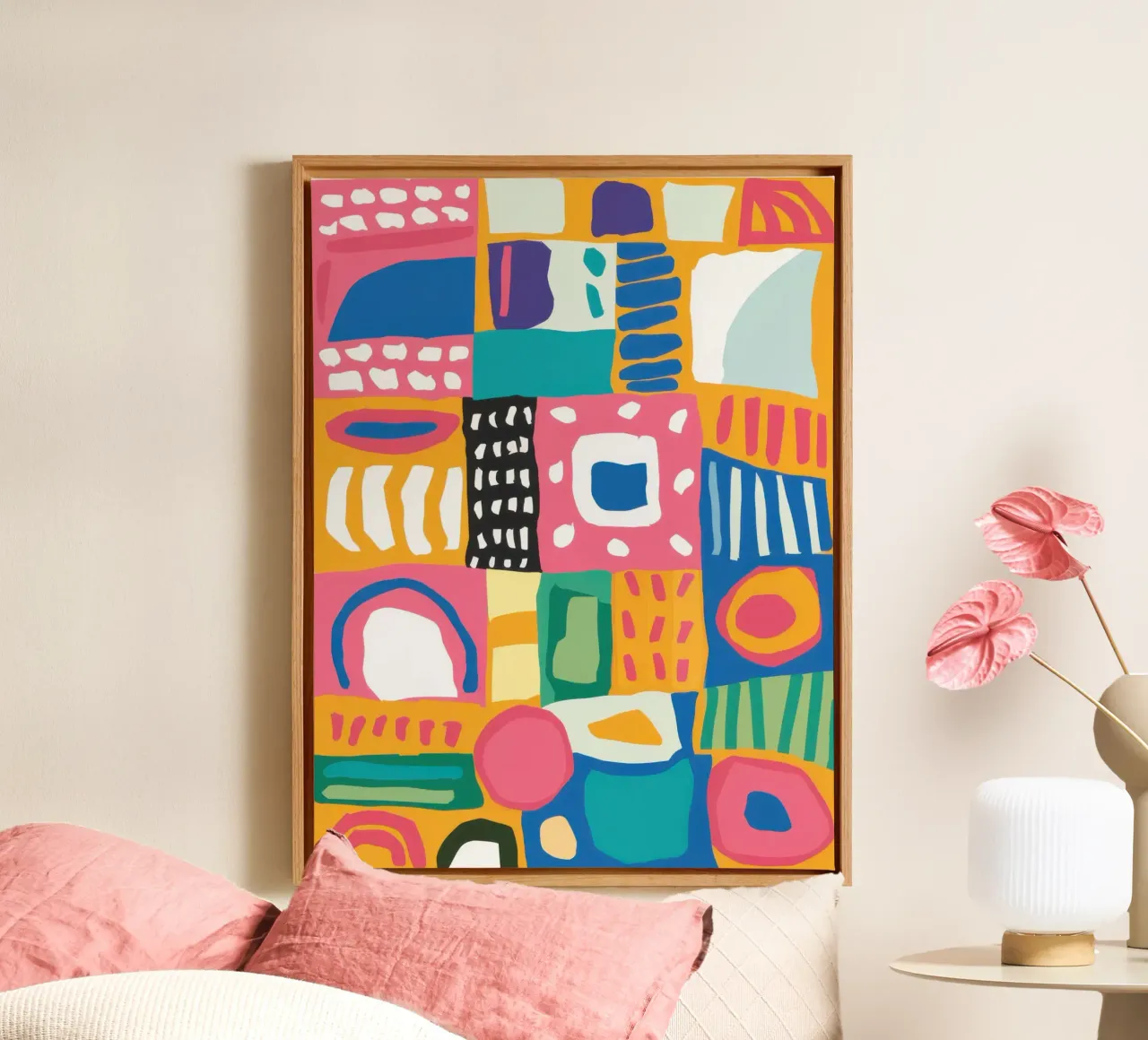 Levendig patchwork van textiel canvas van Reds Jays