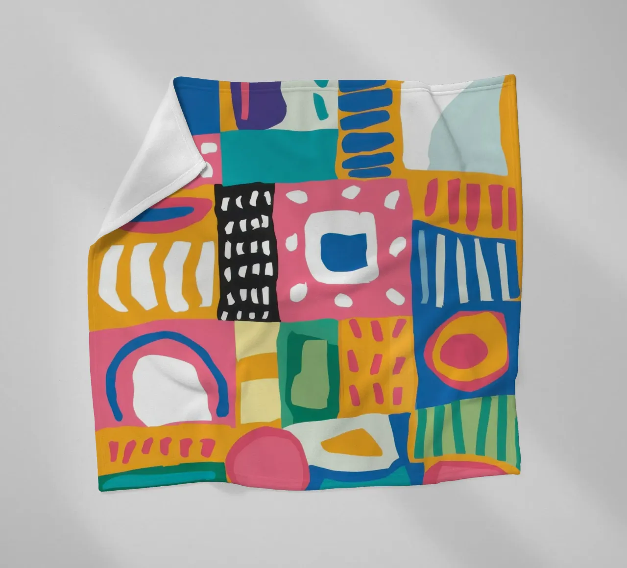 Levendig patchwork van textiel fleecedeken van Reds Jays