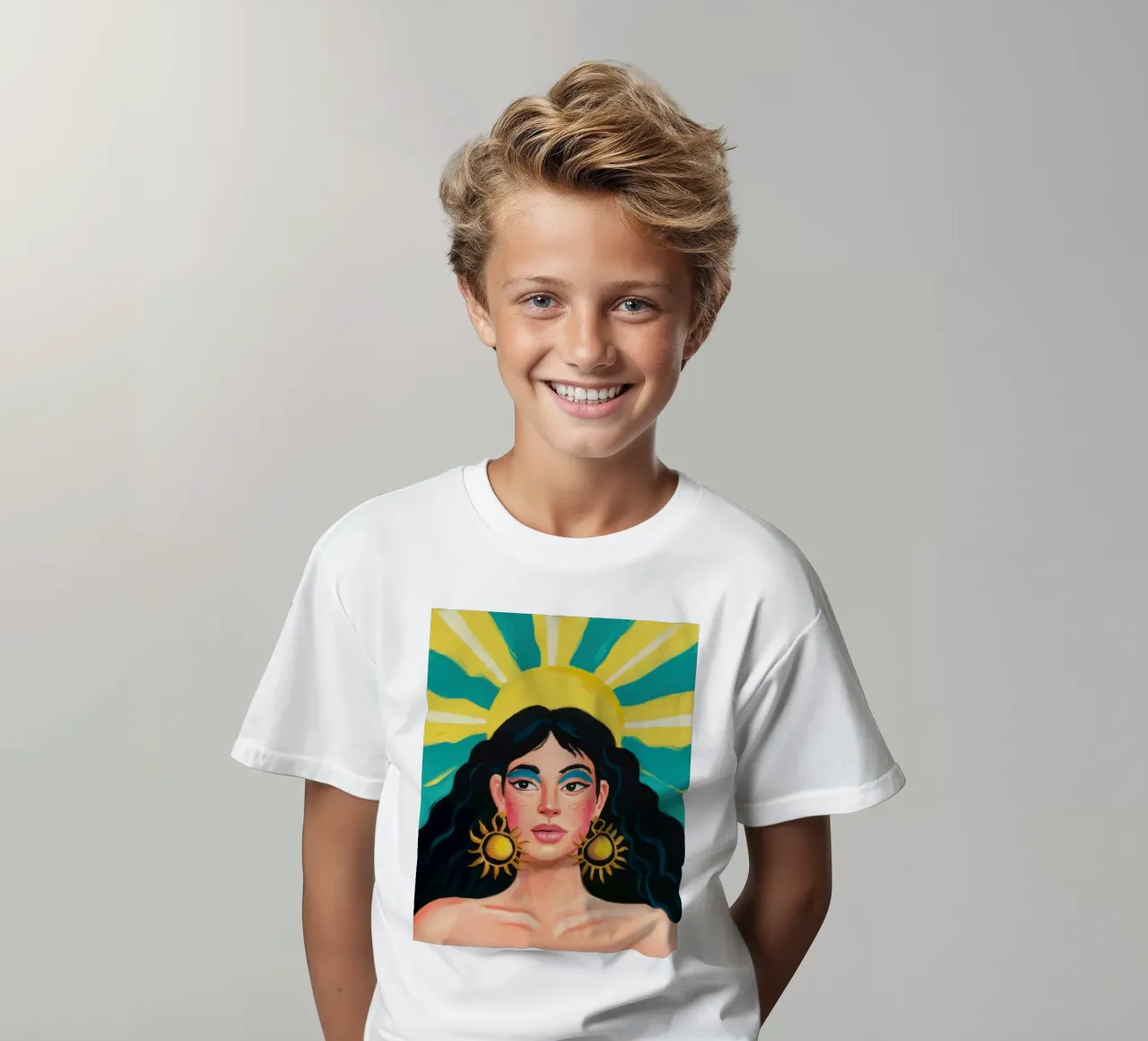 Dea solare radiosa t-shirt bambini da Flock Reverie