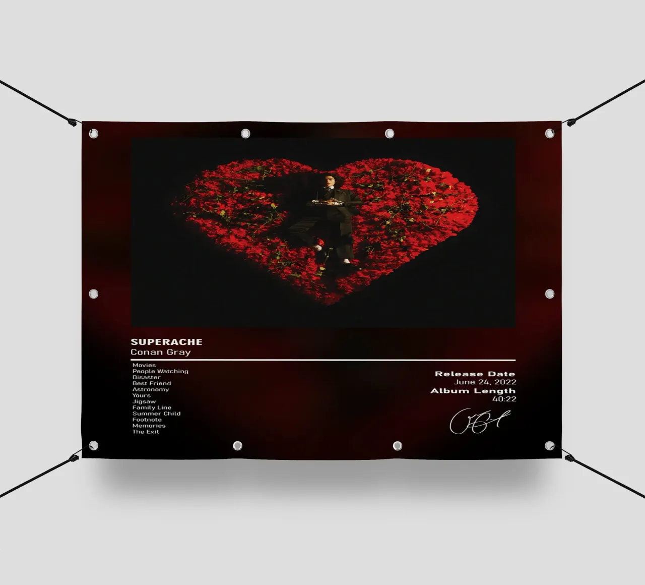 Superache (2022) by Conan Gray telo in pvc da DGUnder