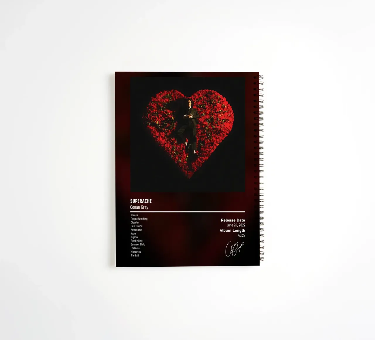 Superache (2022) by Conan Gray spiral notebook by DGUnder