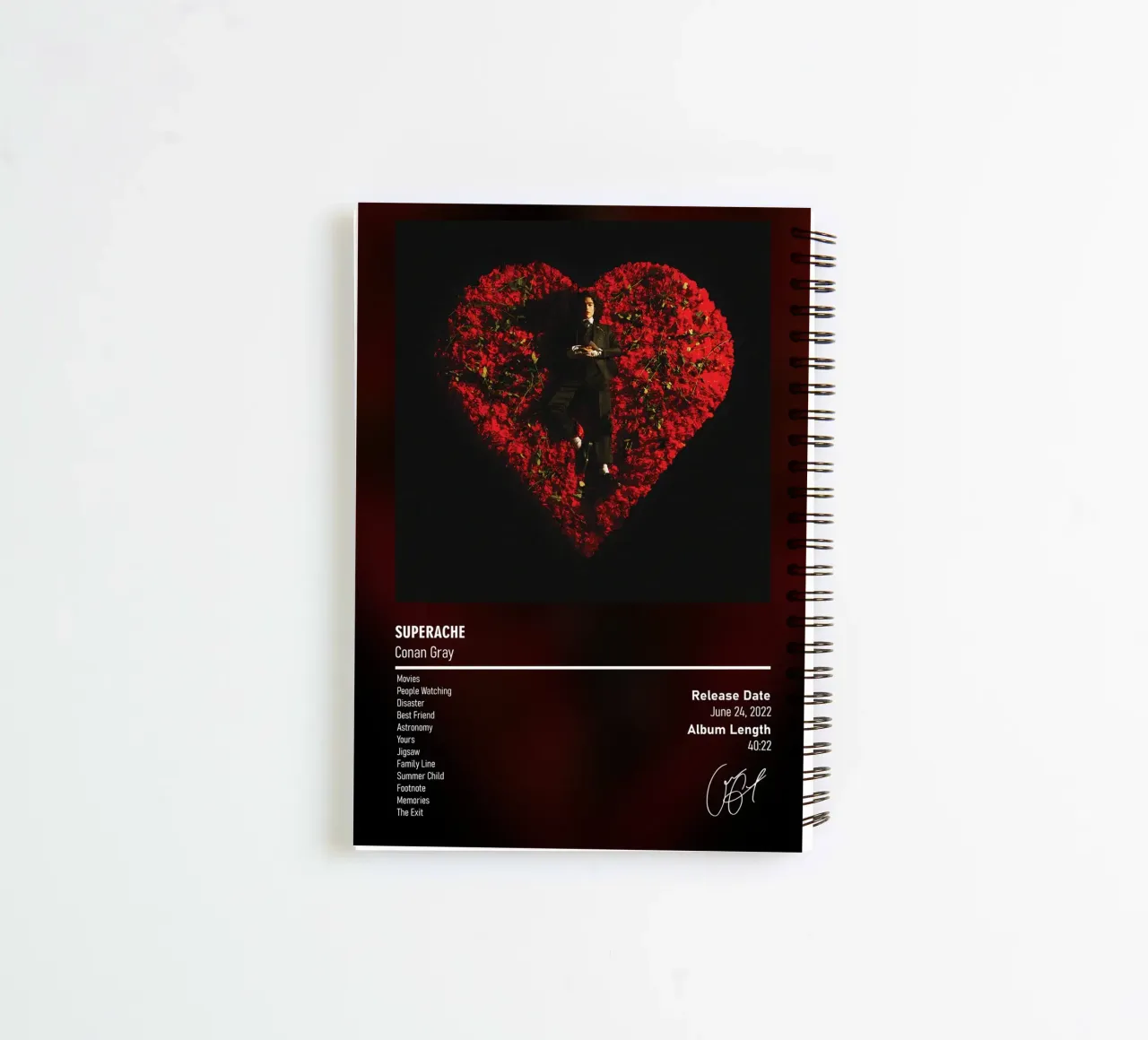 Superache (2022) by Conan Gray spiral notebook by DGUnder