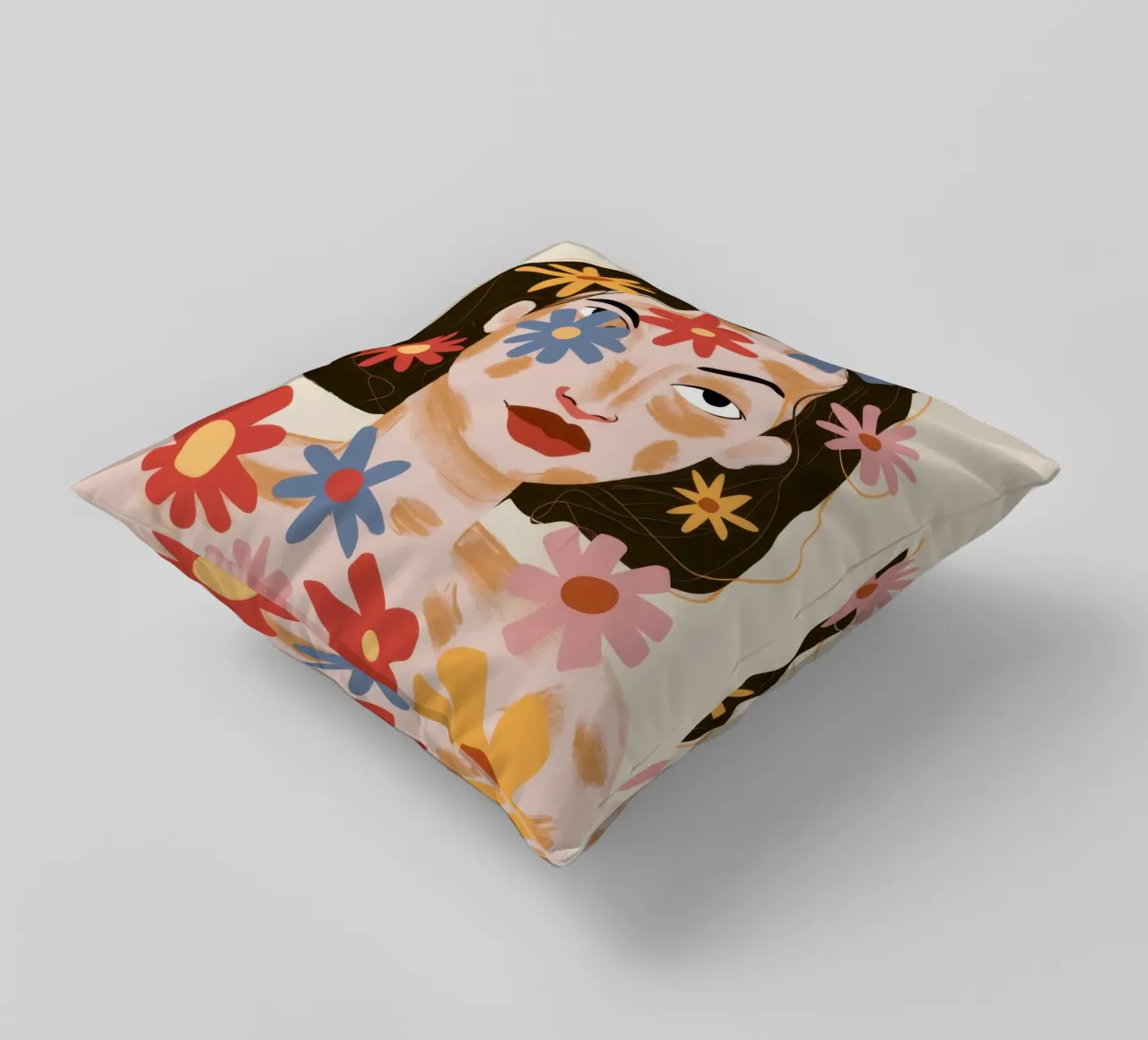 Petal Faced Reverie decorative cushion by Dream Gesso