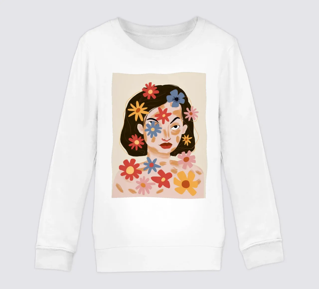 Petal Faced Reverie kids sweatshirt by Dream Gesso