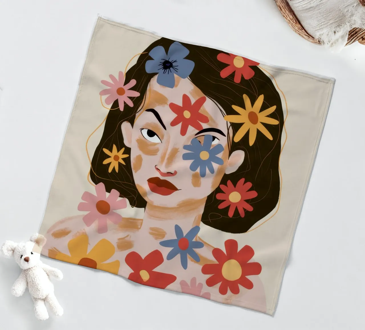 Petal Faced Reverie fleece blanket by Dream Gesso