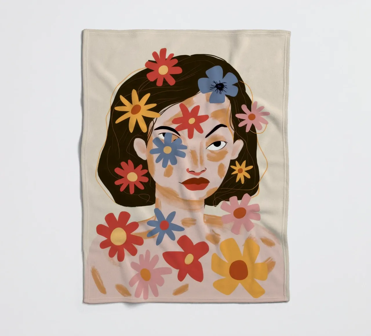 Petal Faced Reverie fleece blanket by Dream Gesso