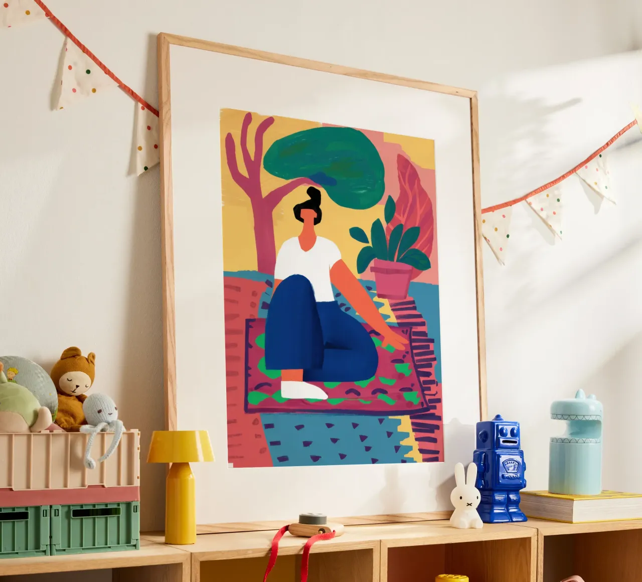 Zen sul tappeto poster con telaio in legno da Mythy Brush
