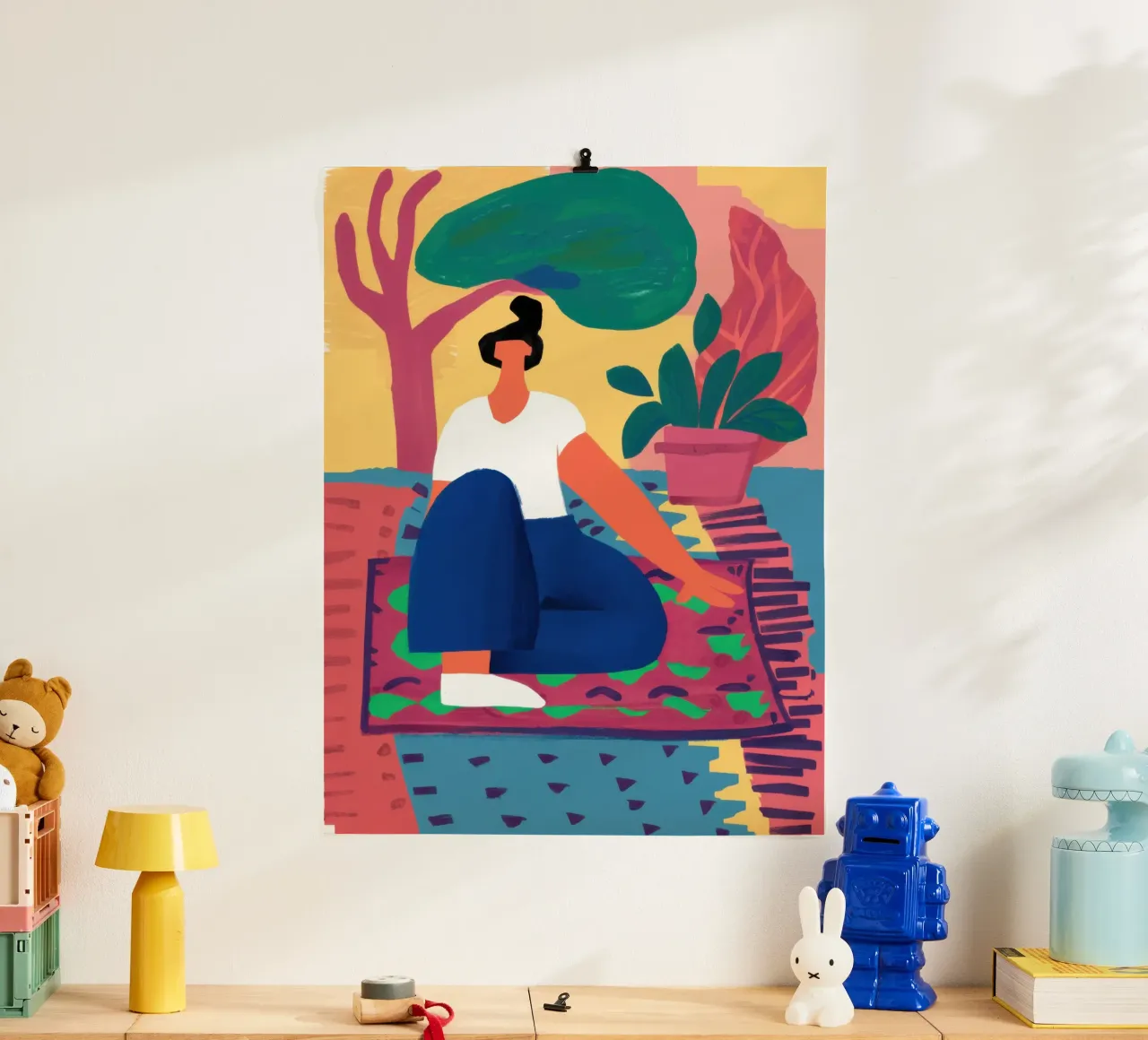 Zen sul tappeto poster con telaio in legno da Mythy Brush