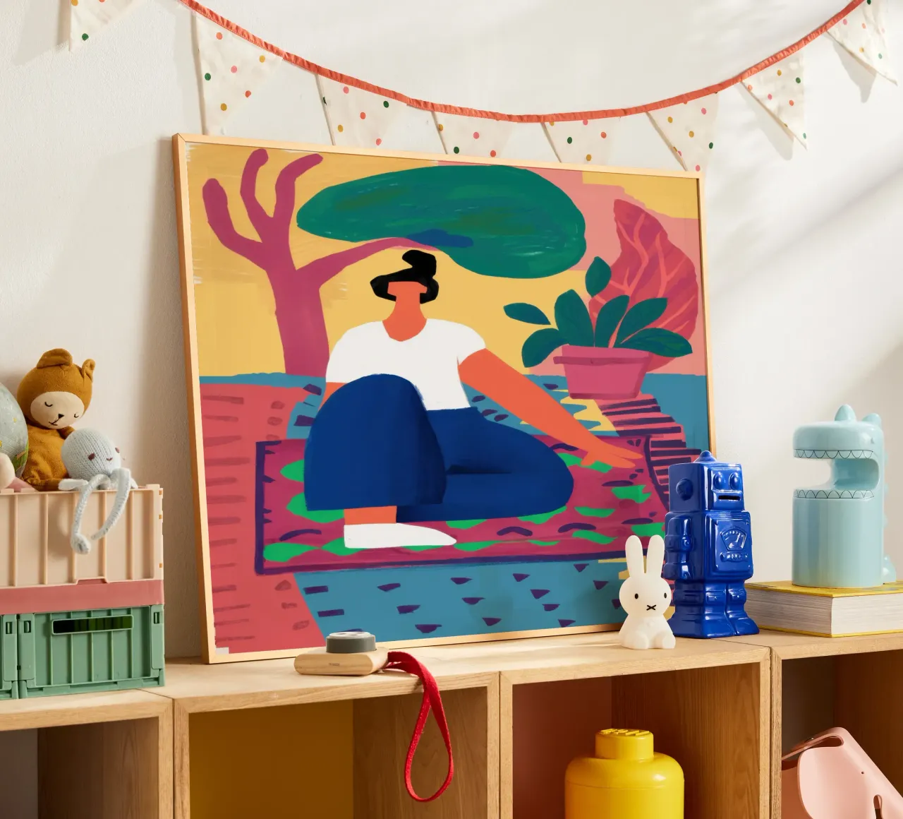 Zen sul tappeto poster con telaio in legno da Mythy Brush