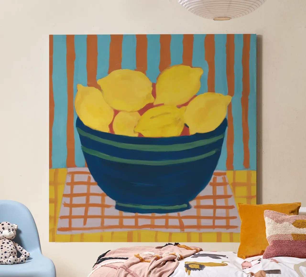 Limoncello Stripe Dream canvas by Rain Balance