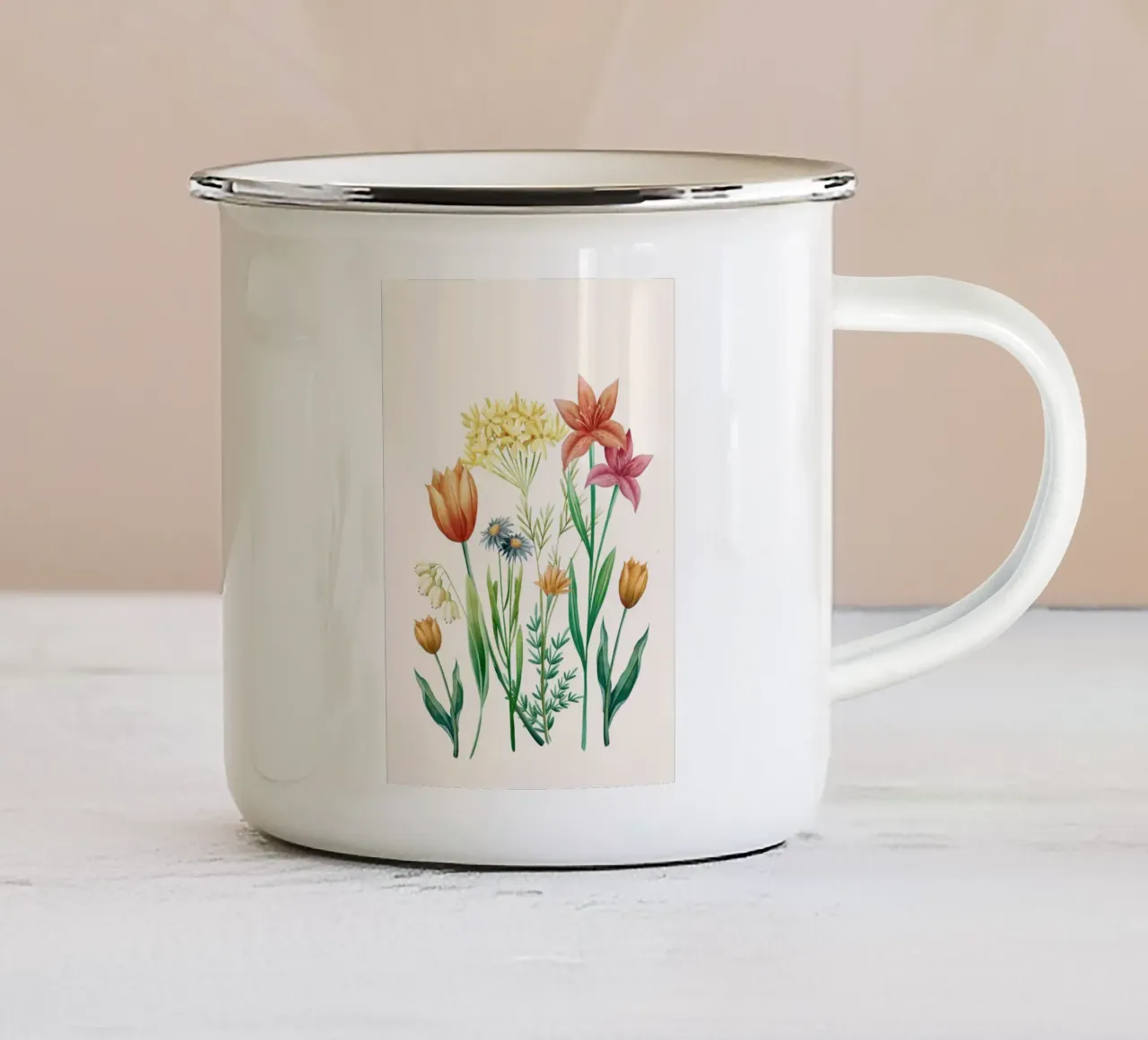 Vibrant Flowers tazza in smalto da Nadjaa