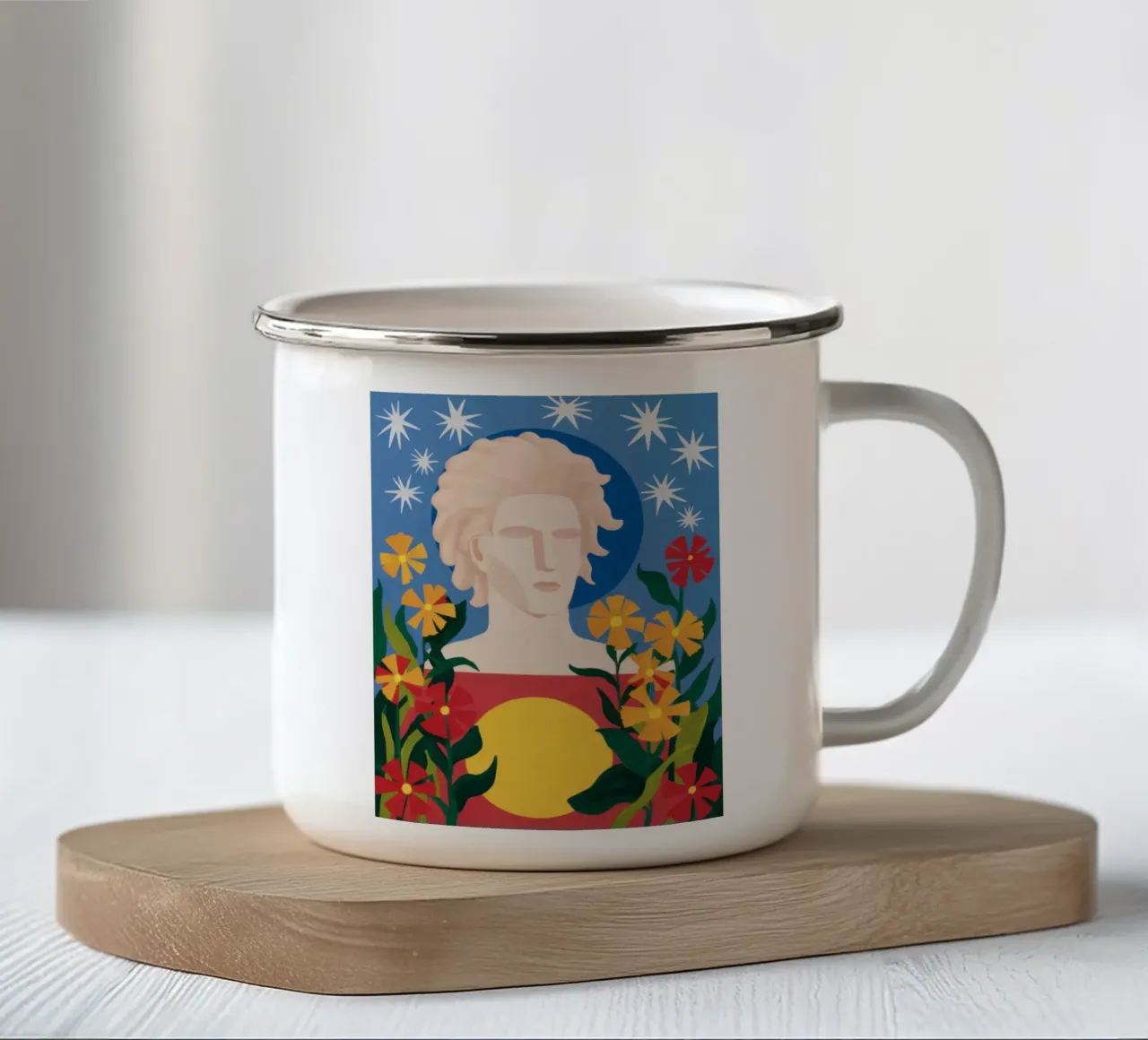 Sogno Apollo Pop Art tazza in smalto da Ink Pulse