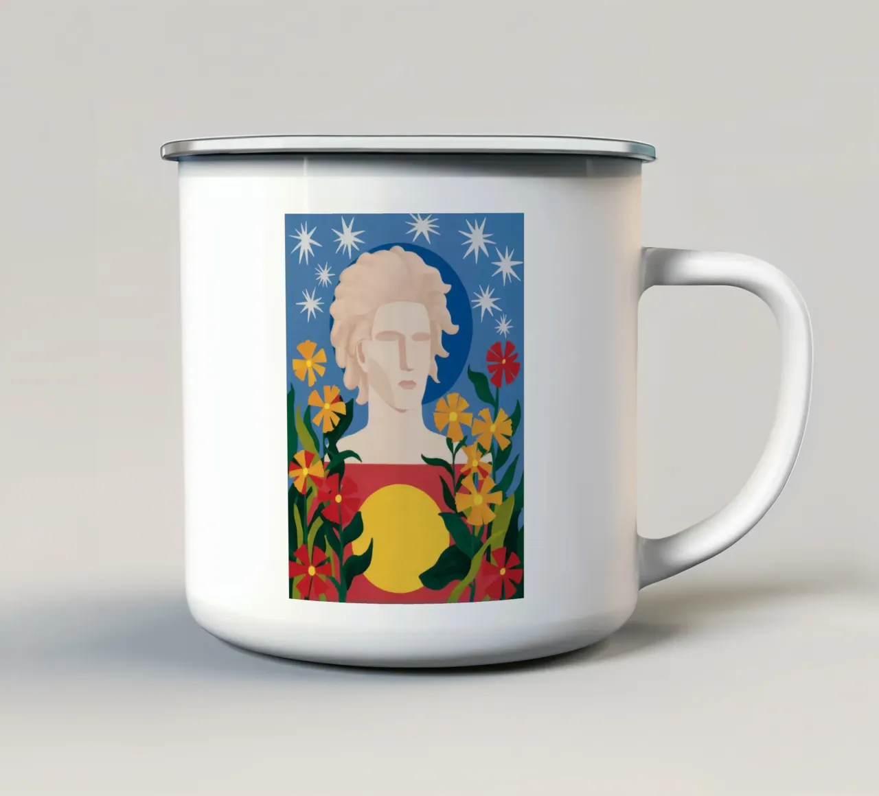 Sogno Apollo Pop Art tazza in smalto da Ink Pulse