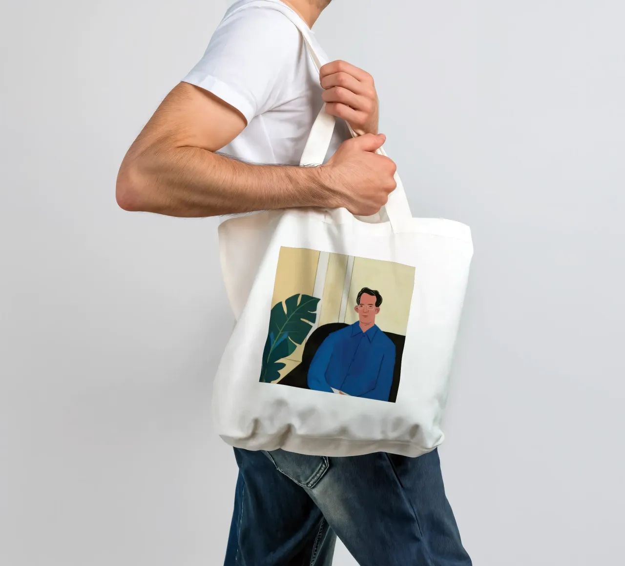 Ritratto di Azure Poise borsa in juta da Giant Foxs