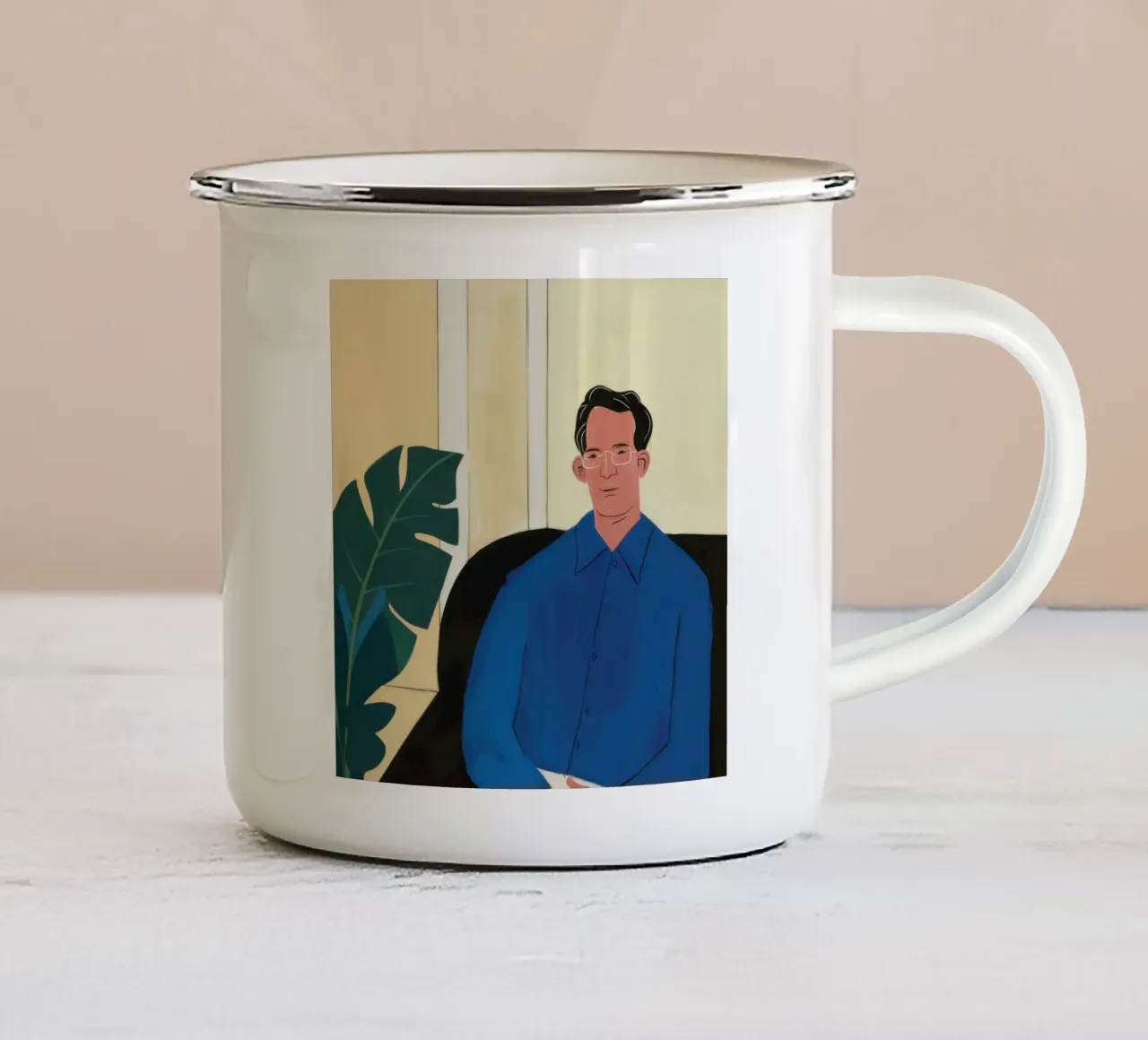 Ritratto di Azure Poise tazza in smalto da Giant Foxs