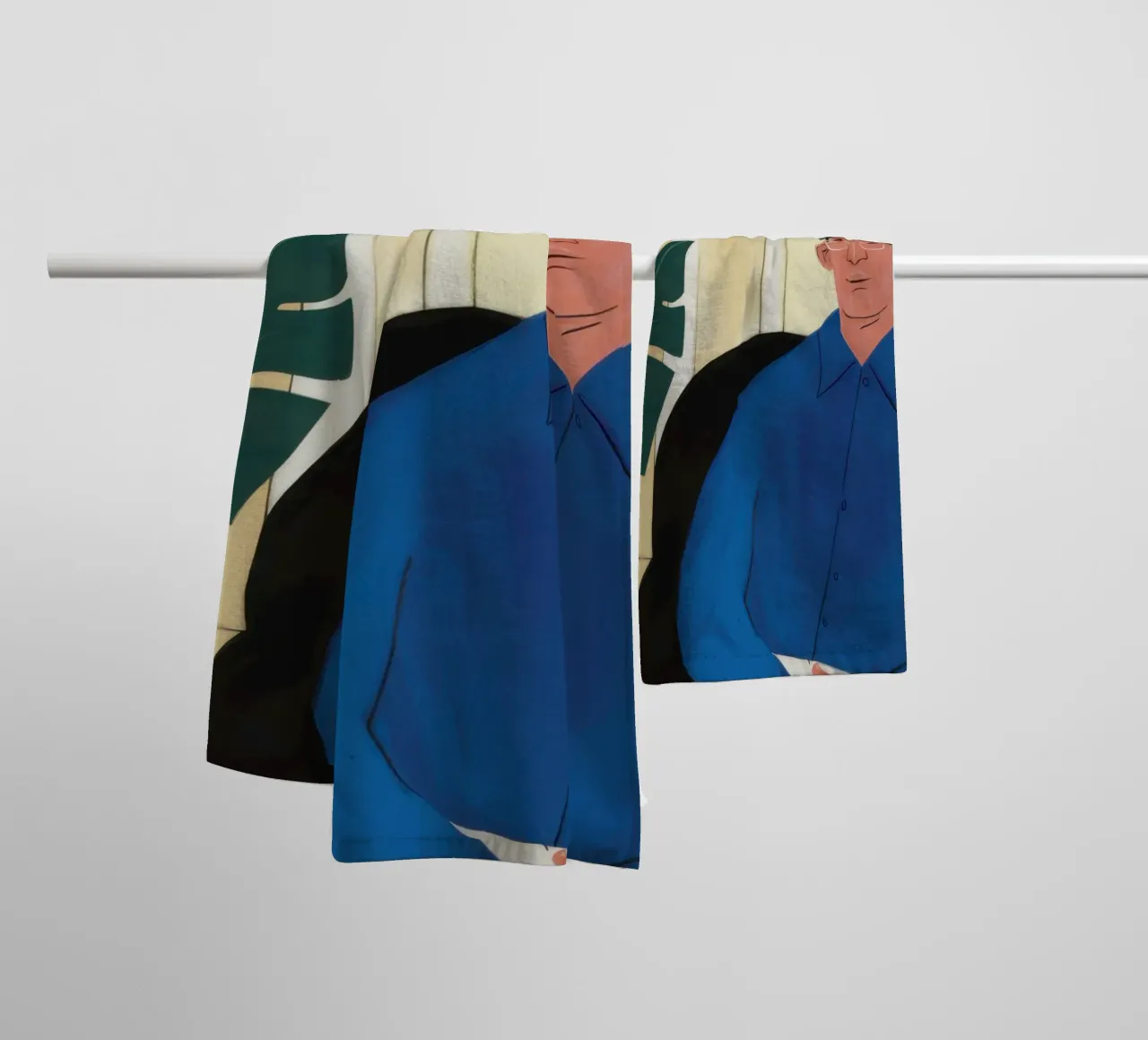 Ritratto di Azure Poise asciugamano da bagno da Giant Foxs