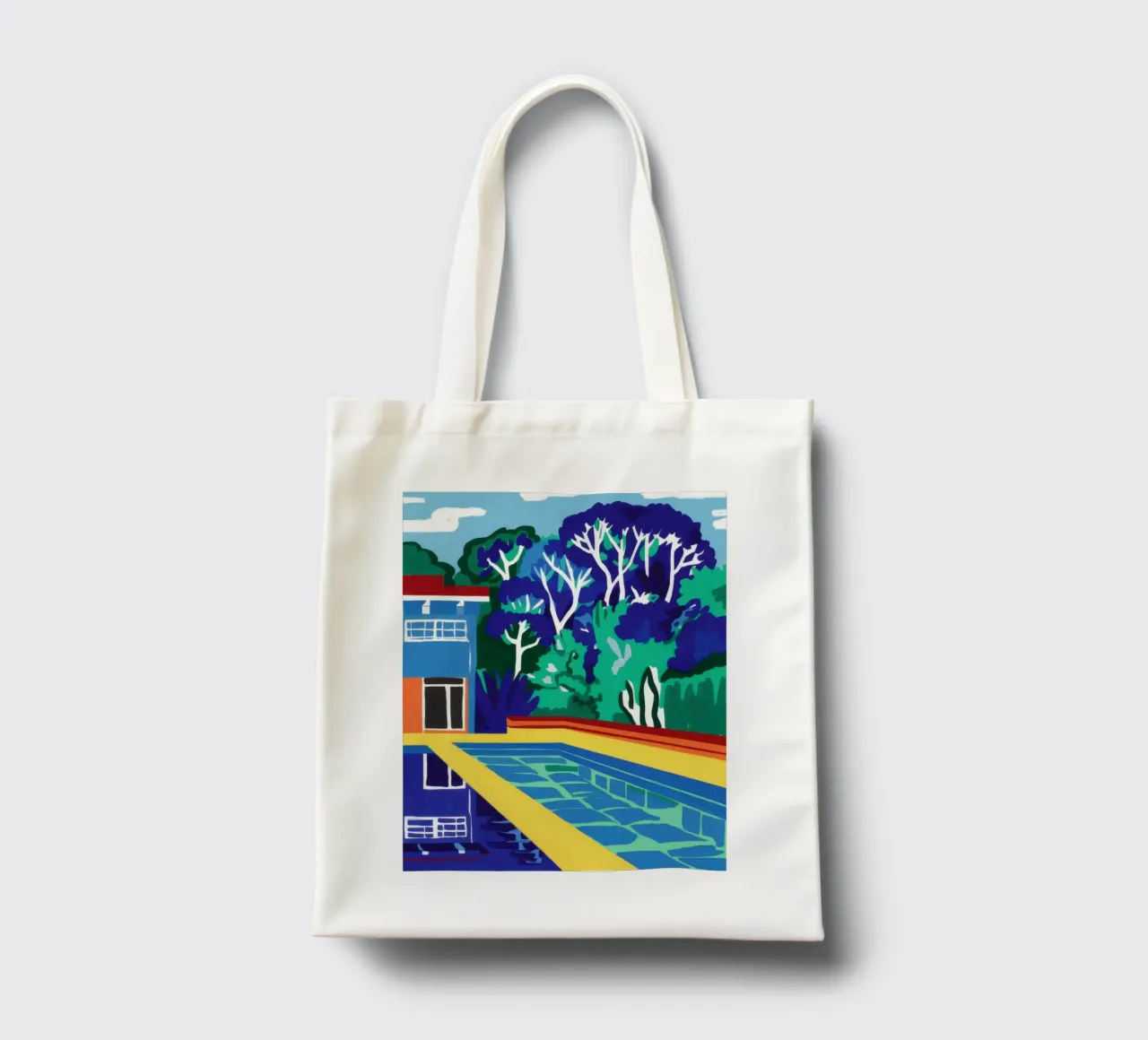 Modern Poolside Vibrancy tote bag by Flock Reverie