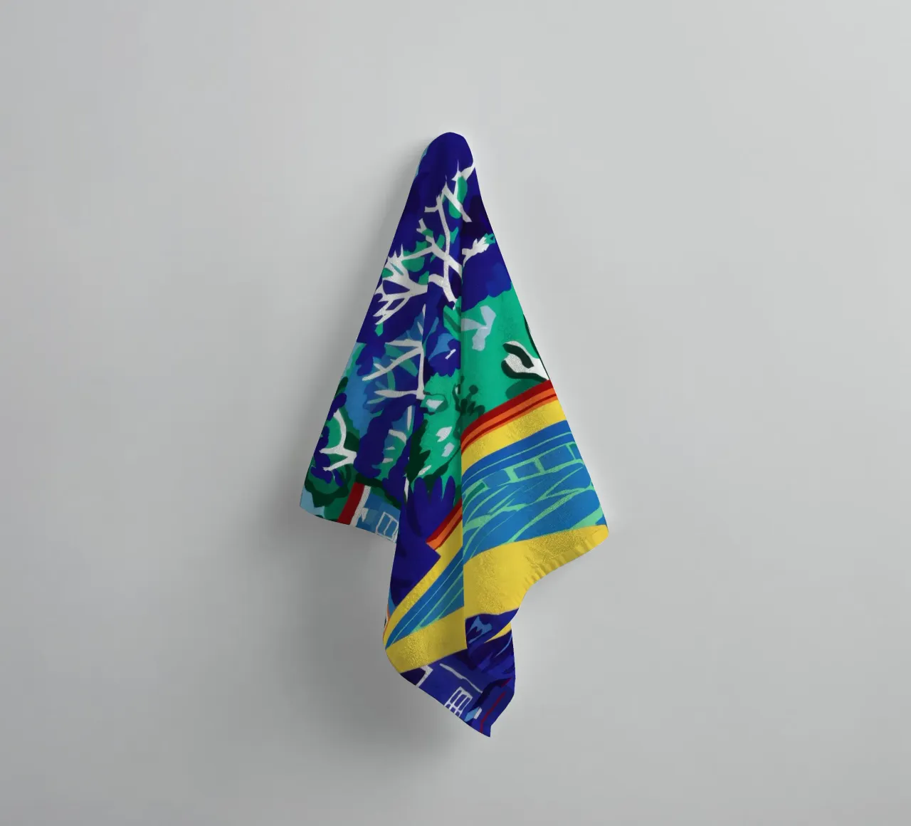 Modern Poolside Vibrancy towel by Flock Reverie