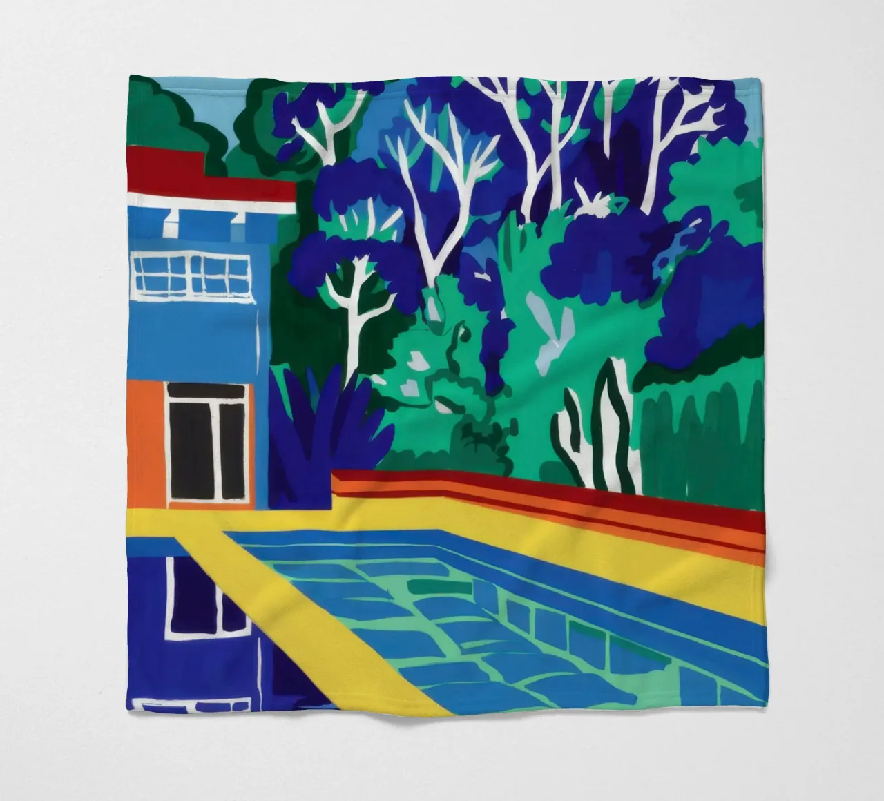 Moderne Poolside-Vibrancy Fleecedecke von Flock Reverie