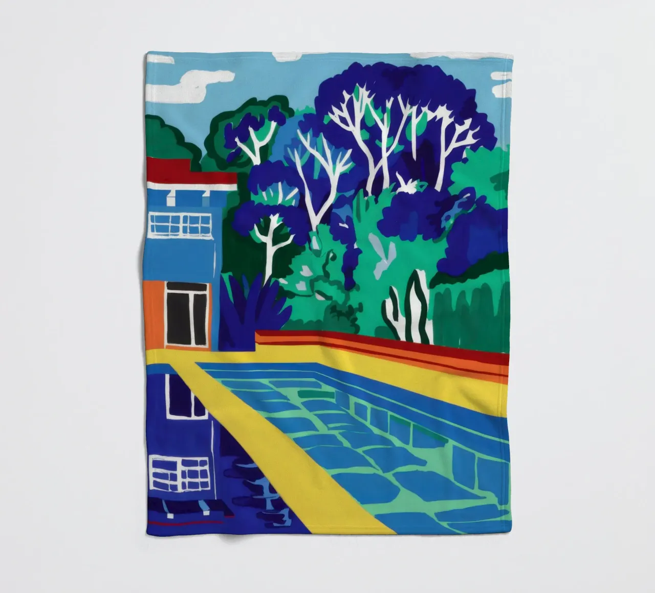 Moderne Poolside-Vibrancy Fleecedecke von Flock Reverie
