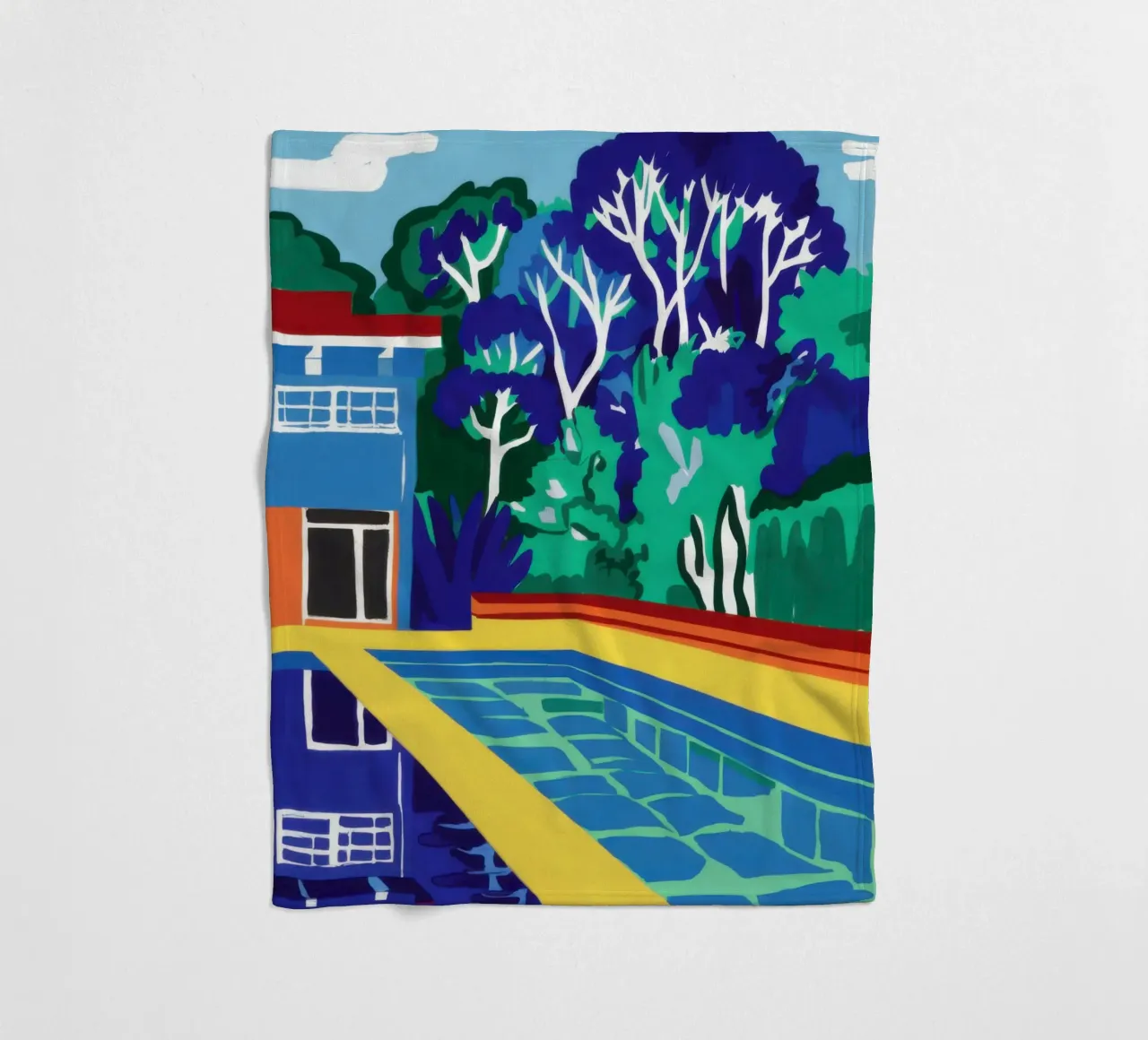 Moderne Poolside-Vibrancy Fleecedecke von Flock Reverie