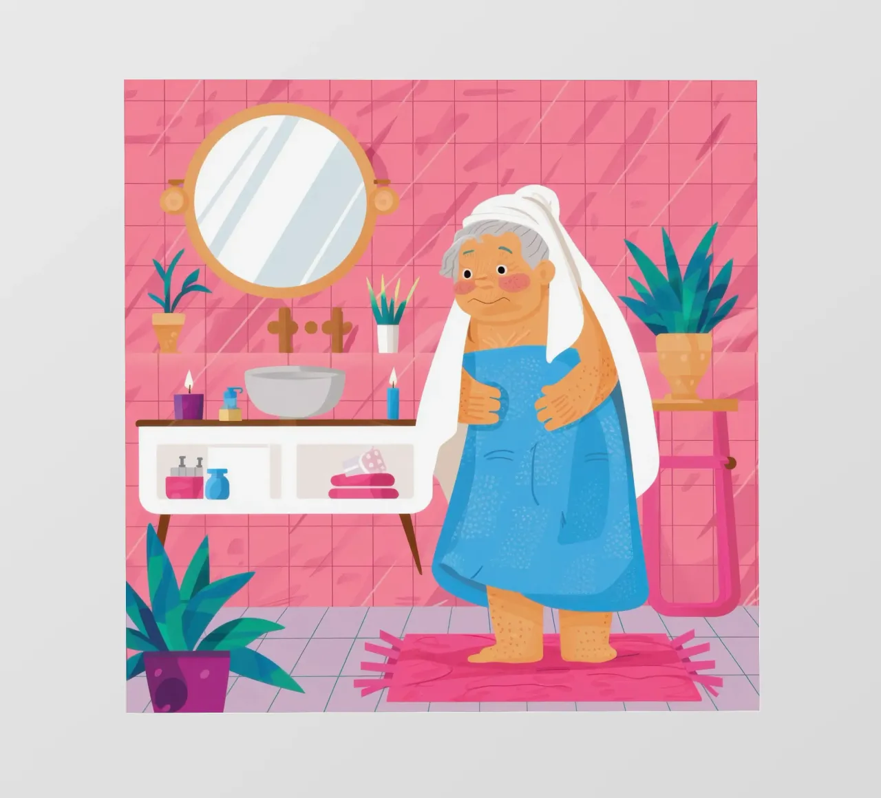 Rituale del bagno di Roseate telo in pvc da Dream Gesso