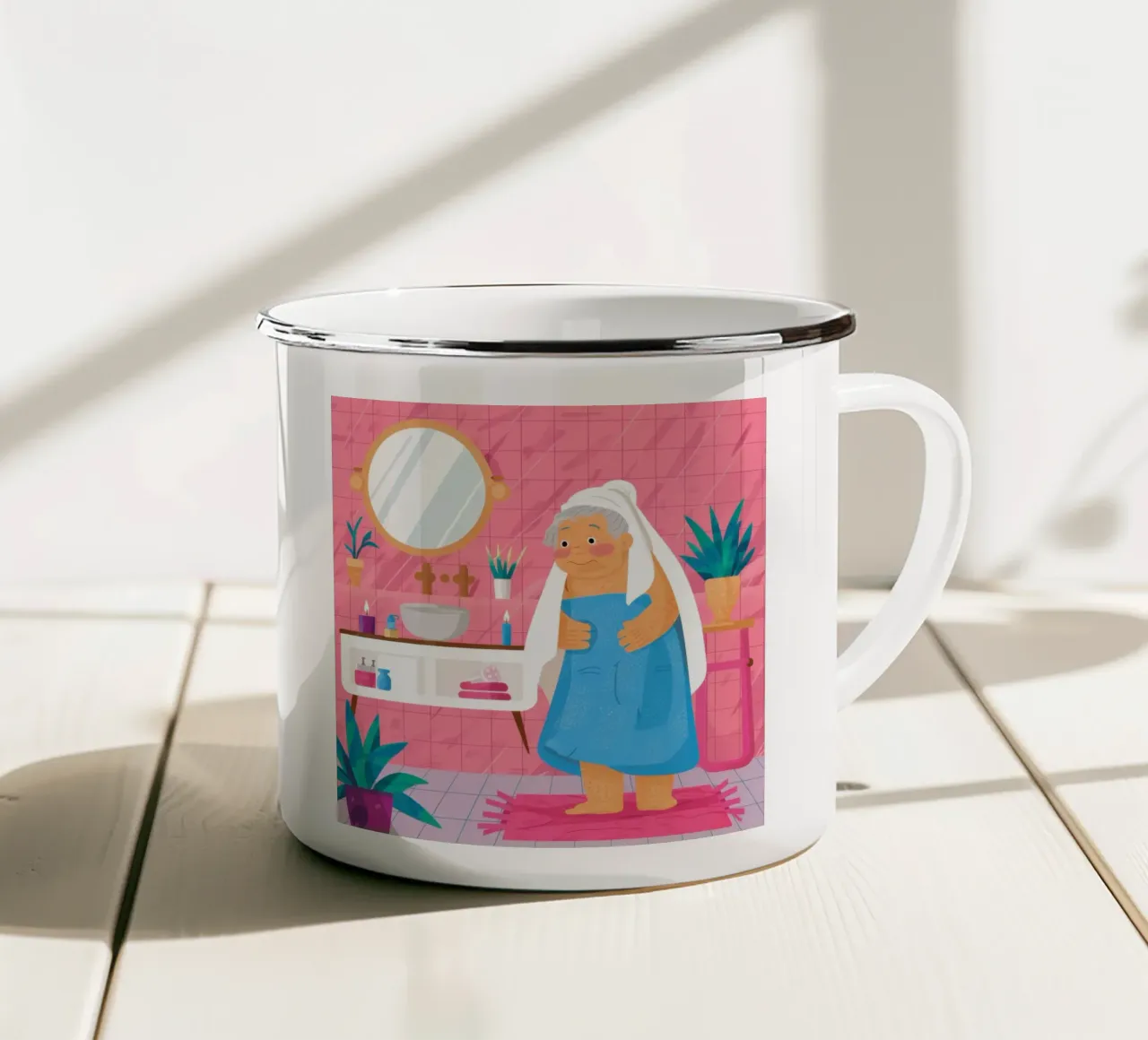 Rituale del bagno di Roseate tazza in smalto da Dream Gesso