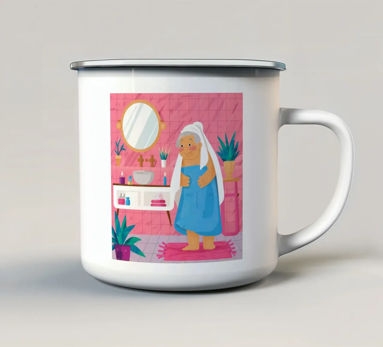 Rituale del bagno di Roseate tazza in smalto da Dream Gesso