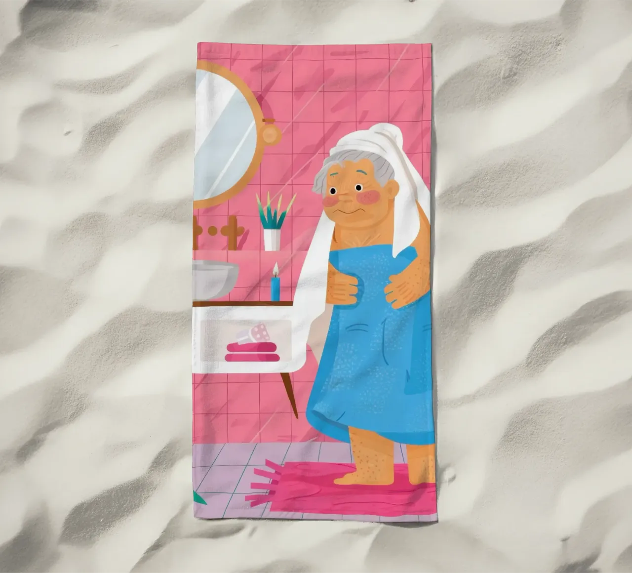 Rituale del bagno di Roseate telo mare da Dream Gesso