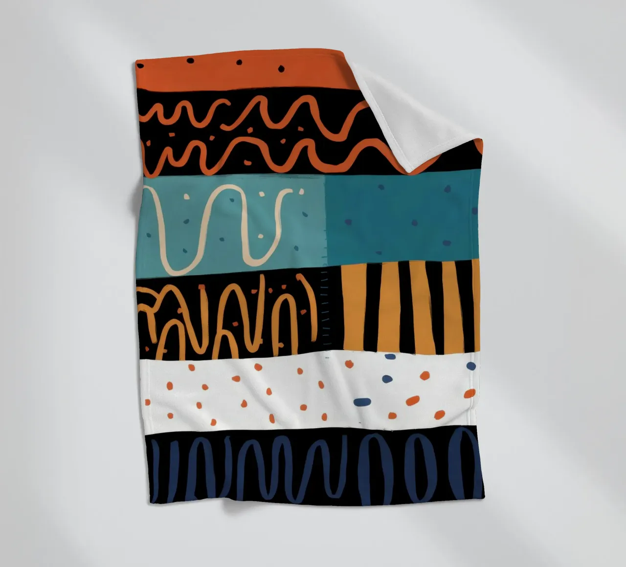 Coastal Pattern Collage fleece blanket by Reds Jays