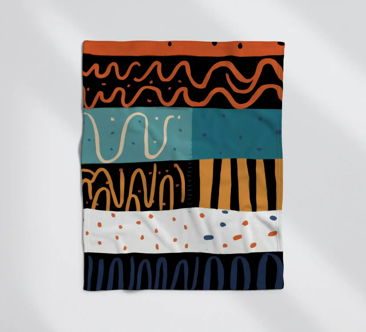 Coastal Pattern Collage fleece blanket by Reds Jays
