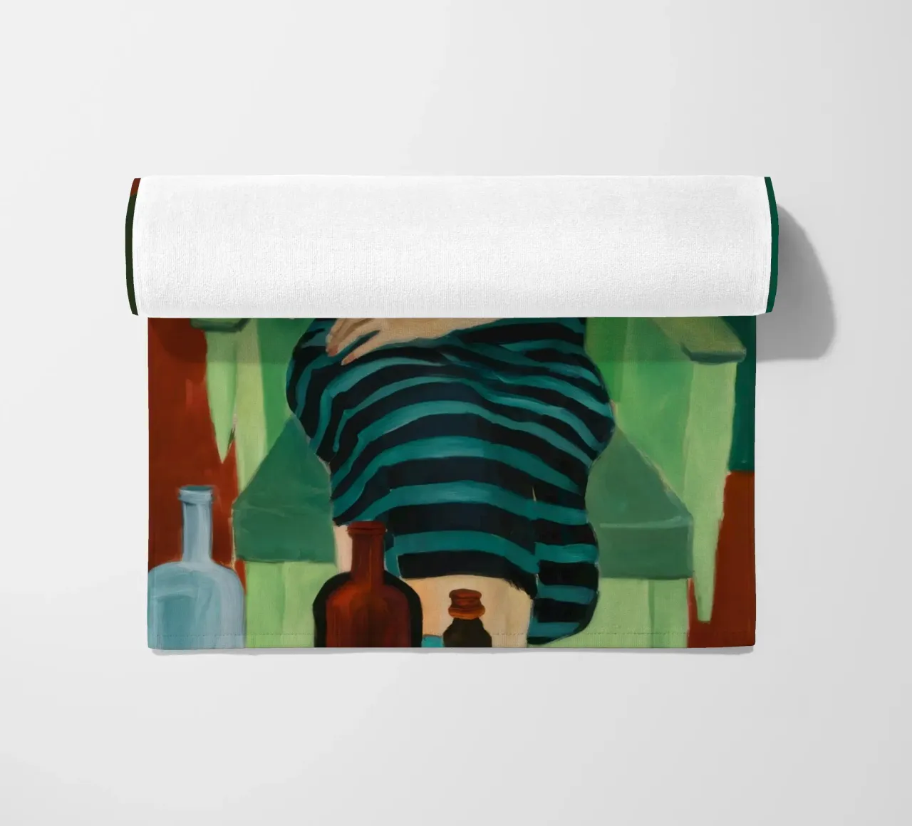 Pensive Stripe Portrait beach towel by Monuments Fire