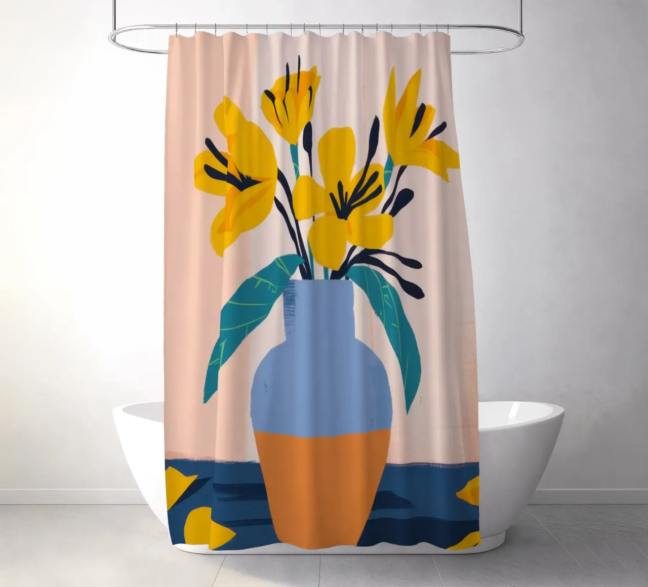 Sun Kissed Lily Joy shower curtain by Rain Balance