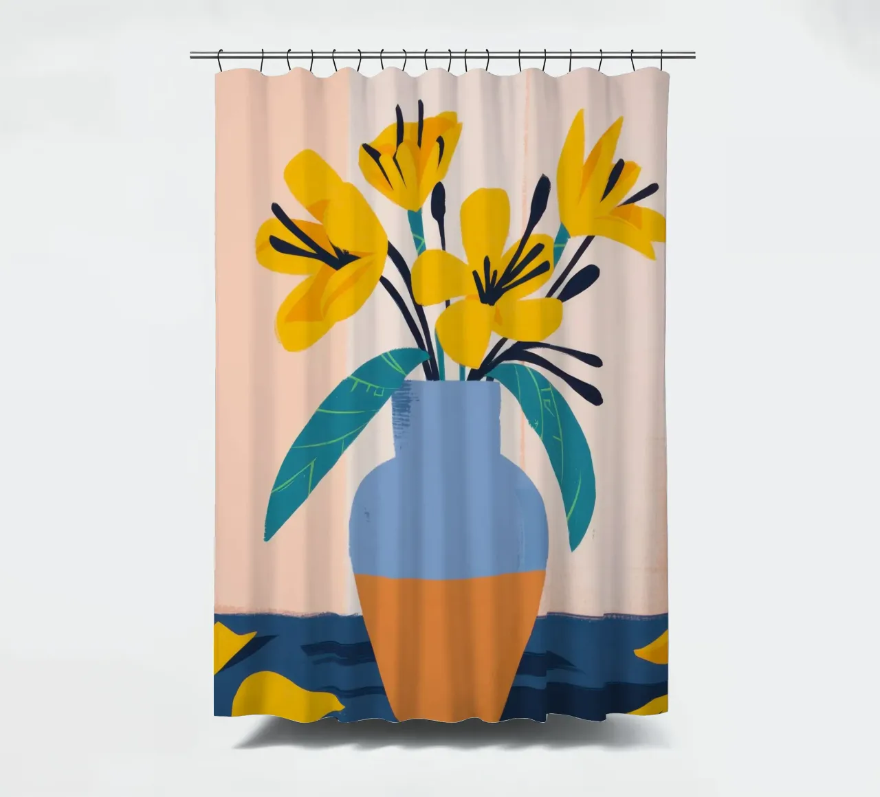 Sun Kissed Lily Joy shower curtain by Rain Balance