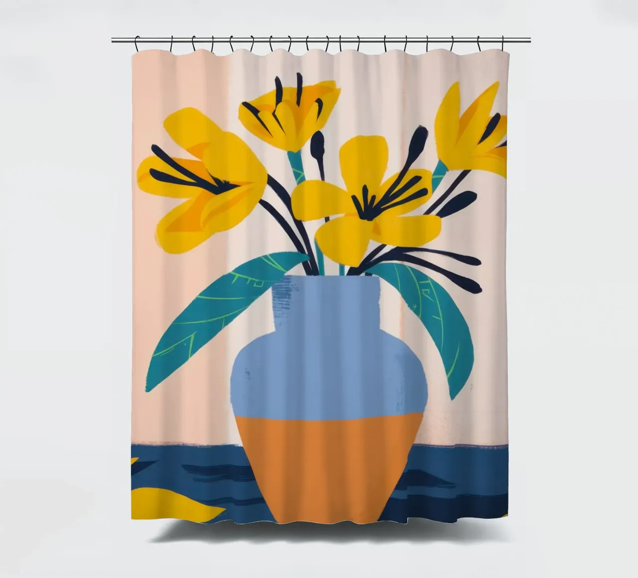 Sun Kissed Lily Joy shower curtain by Rain Balance