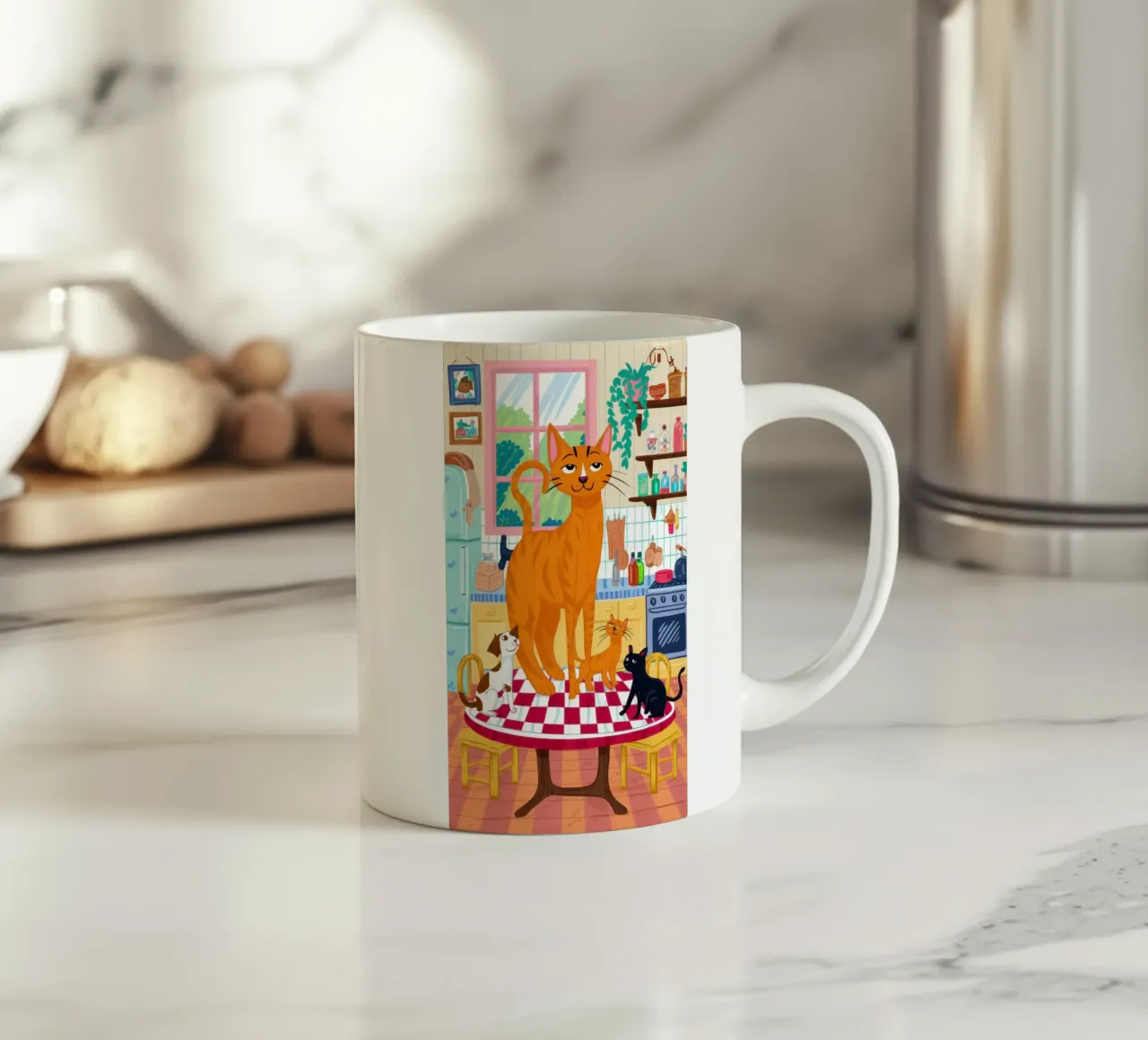 Gatto zenzero in cucina tazza in ceramica da Flock Reverie