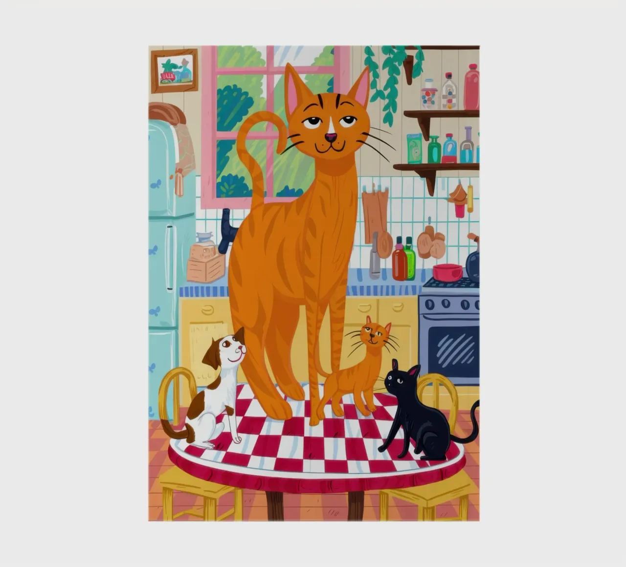 Ginger Cat in Kitchen notebook by Flock Reverie