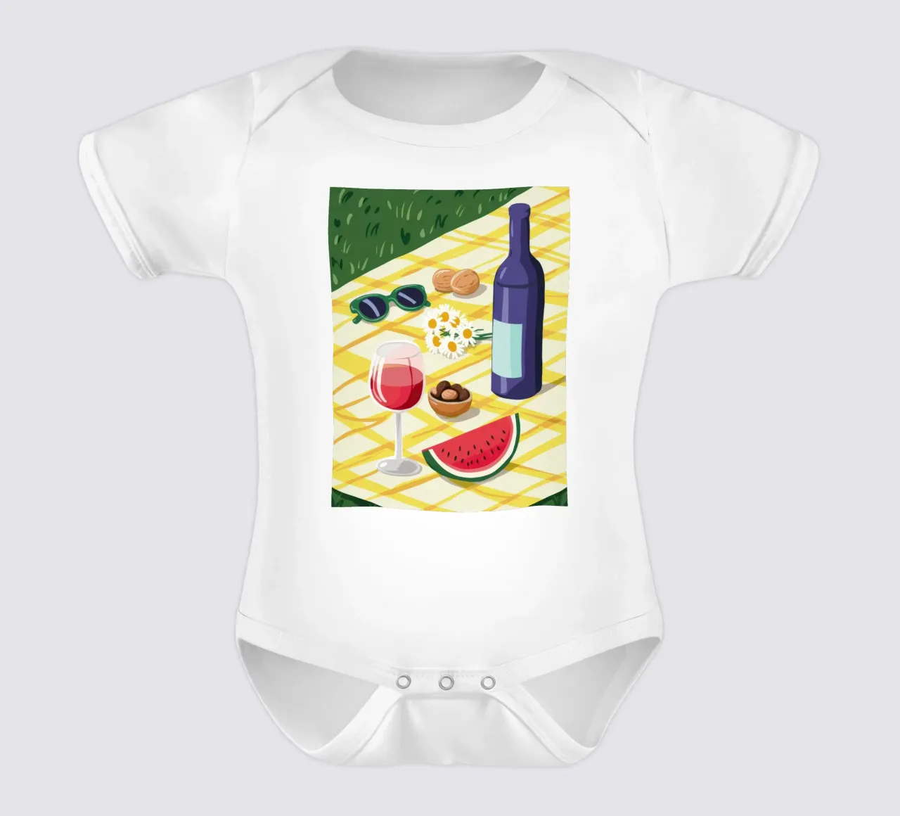 Picnic estivo diffuso body neonato maniche corte da Dream Gesso