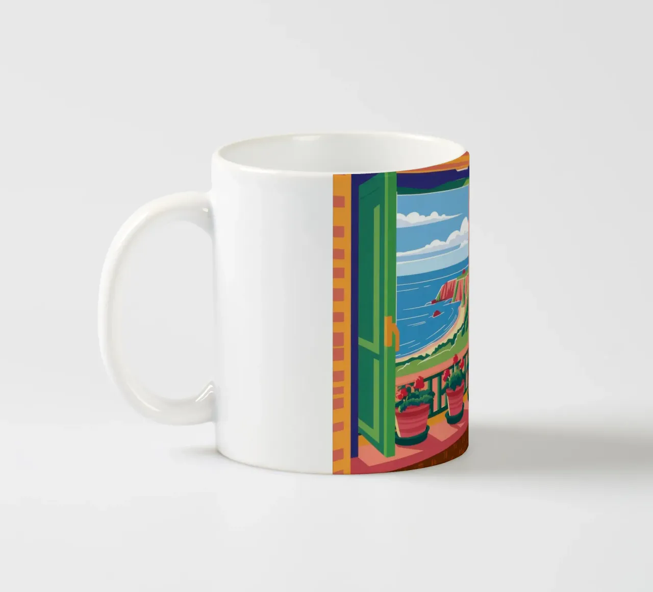 Una camera con vista tazza in ceramica da Ink Pulse