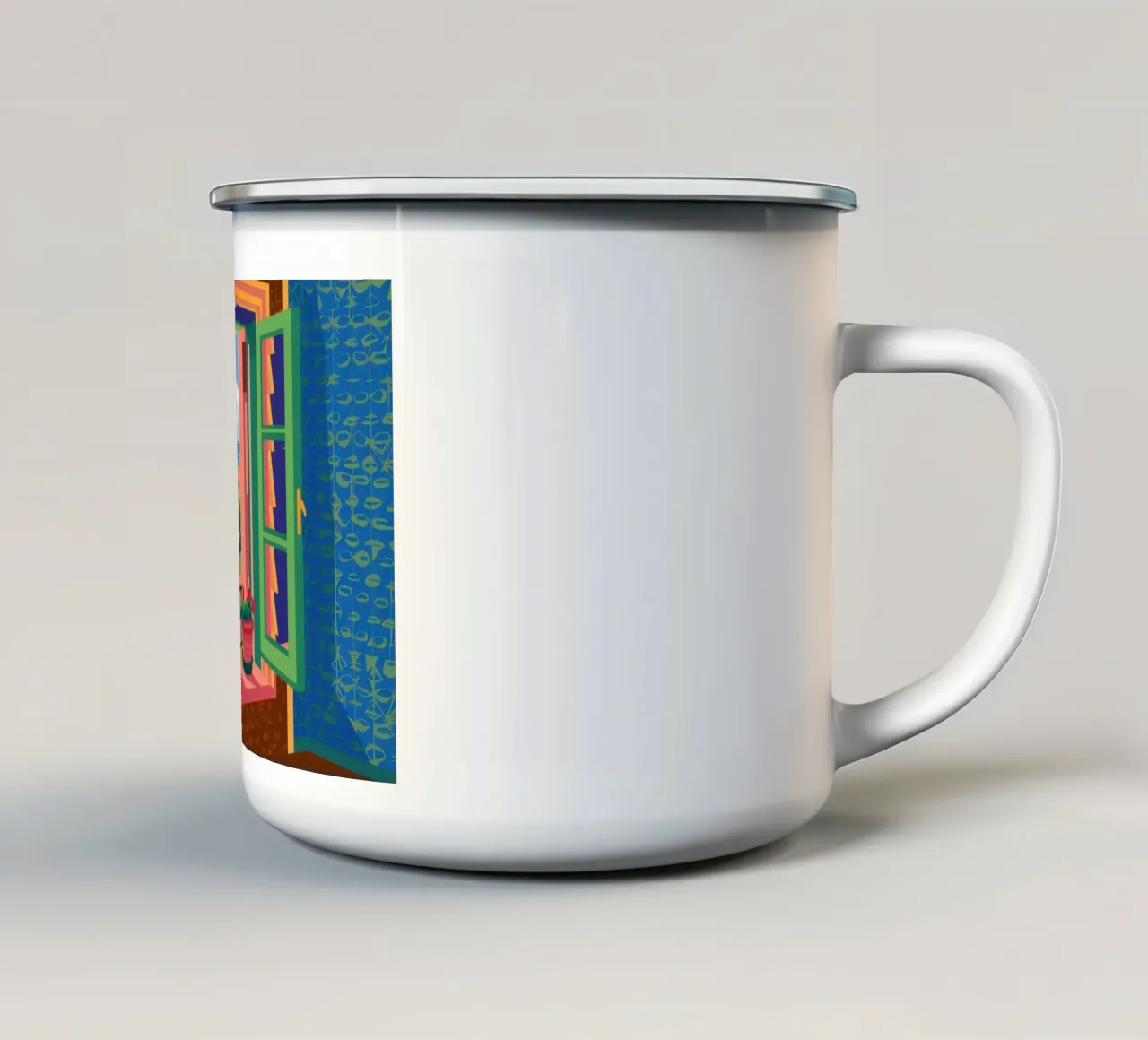Una camera con vista tazza in smalto da Ink Pulse