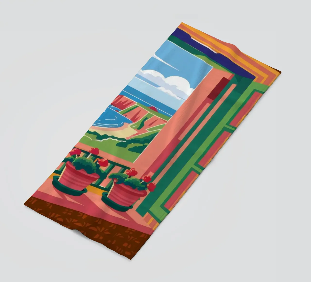 A Room with a View beach towel by Ink Pulse